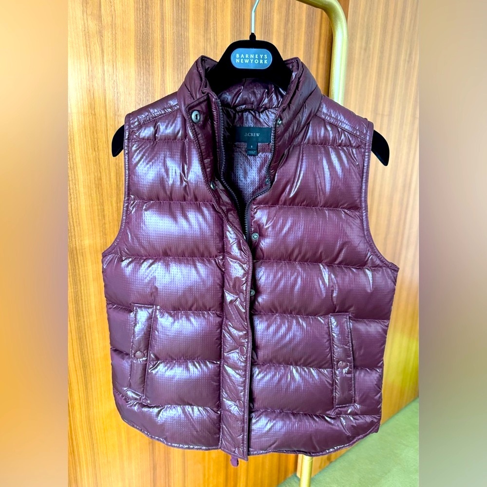 J Crew down feather puffer vest.
